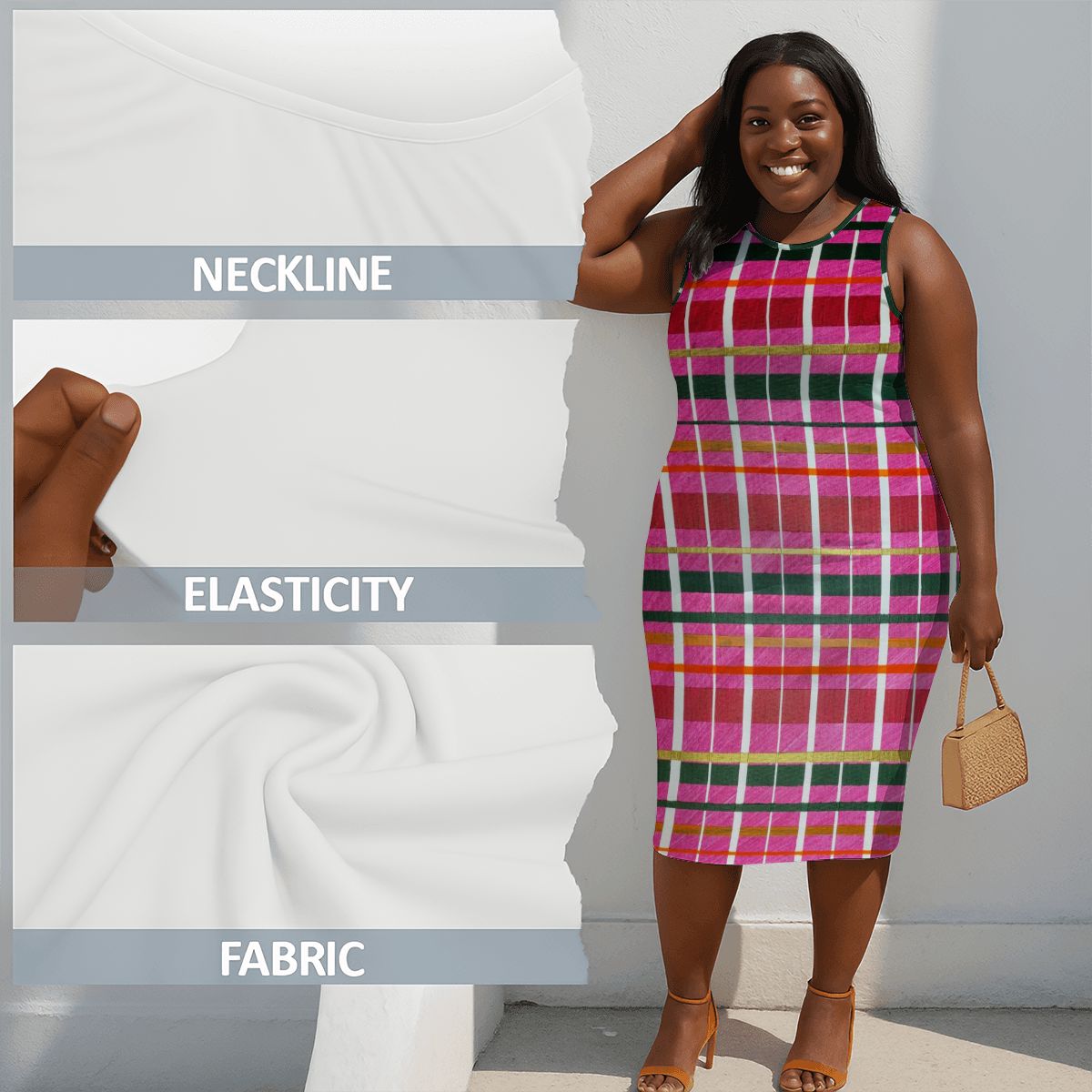 Gavin Scott Sleeveless Bodycon Dress (Femme L-4XL)