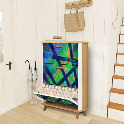 Gavin Scott Wood & Leather Shoe Cabinet