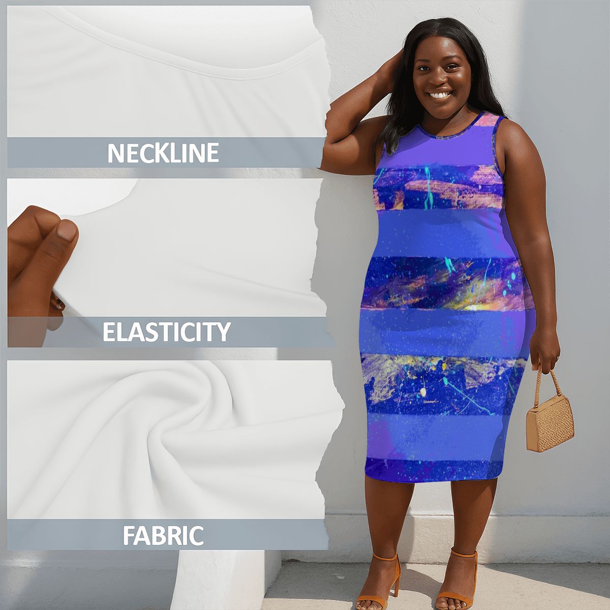 Gavin Scott Sleeveless Bodycon Dress (Femme L-4XL)