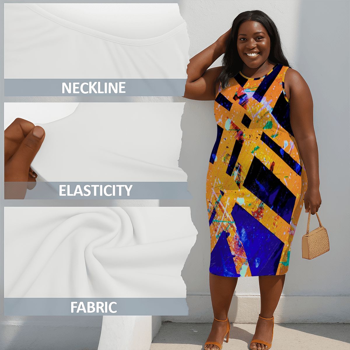 Gavin Scott Sleeveless Bodycon Dress (Femme L-4XL)