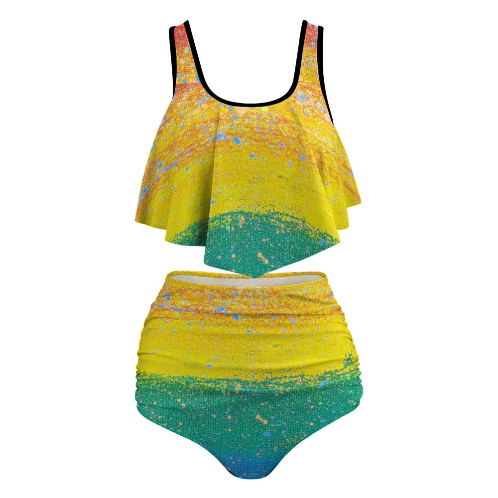 Gavin Scott Ruffled Two Piece Swimsuit (Femme XL-4XL)