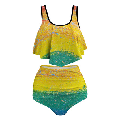 Gavin Scott Ruffled Two Piece Swimsuit (Femme XL-4XL)