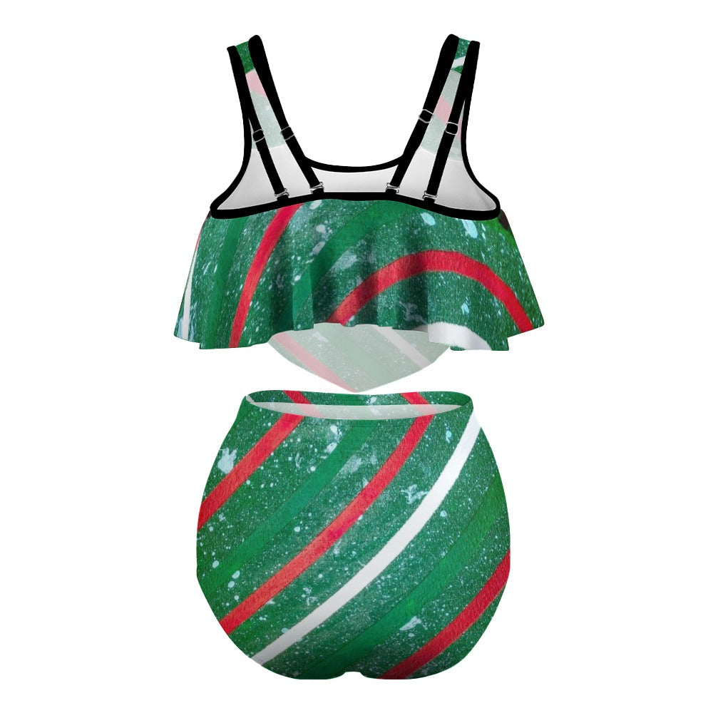Gavin Scott Ruffled Two Piece Swimsuit (Femme XL-4XL)