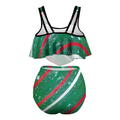 Gavin Scott Ruffled Two Piece Swimsuit (Femme XL-4XL)