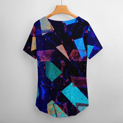 Gavin Scott Ice Silk V-Neck Short-sleeve Shirt (Femme S-5XL)