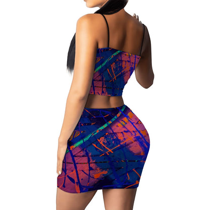 Gavin Scott Crop Tank Top & Mini Skirt Set (Femme S-4XL)