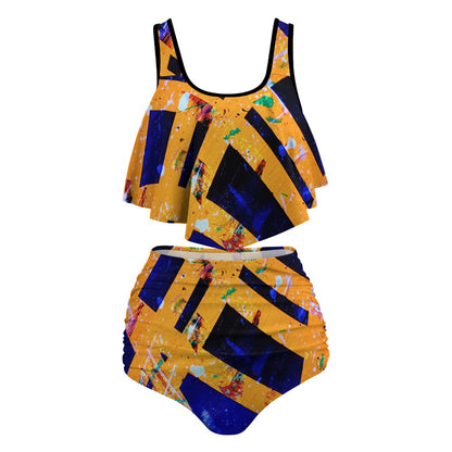 Gavin Scott Ruffled Two Piece Swimsuit (Femme XL-4XL)