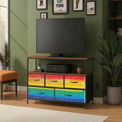 Gavin Scott TV Stand w/5 Drawer Dresser & Charging Station