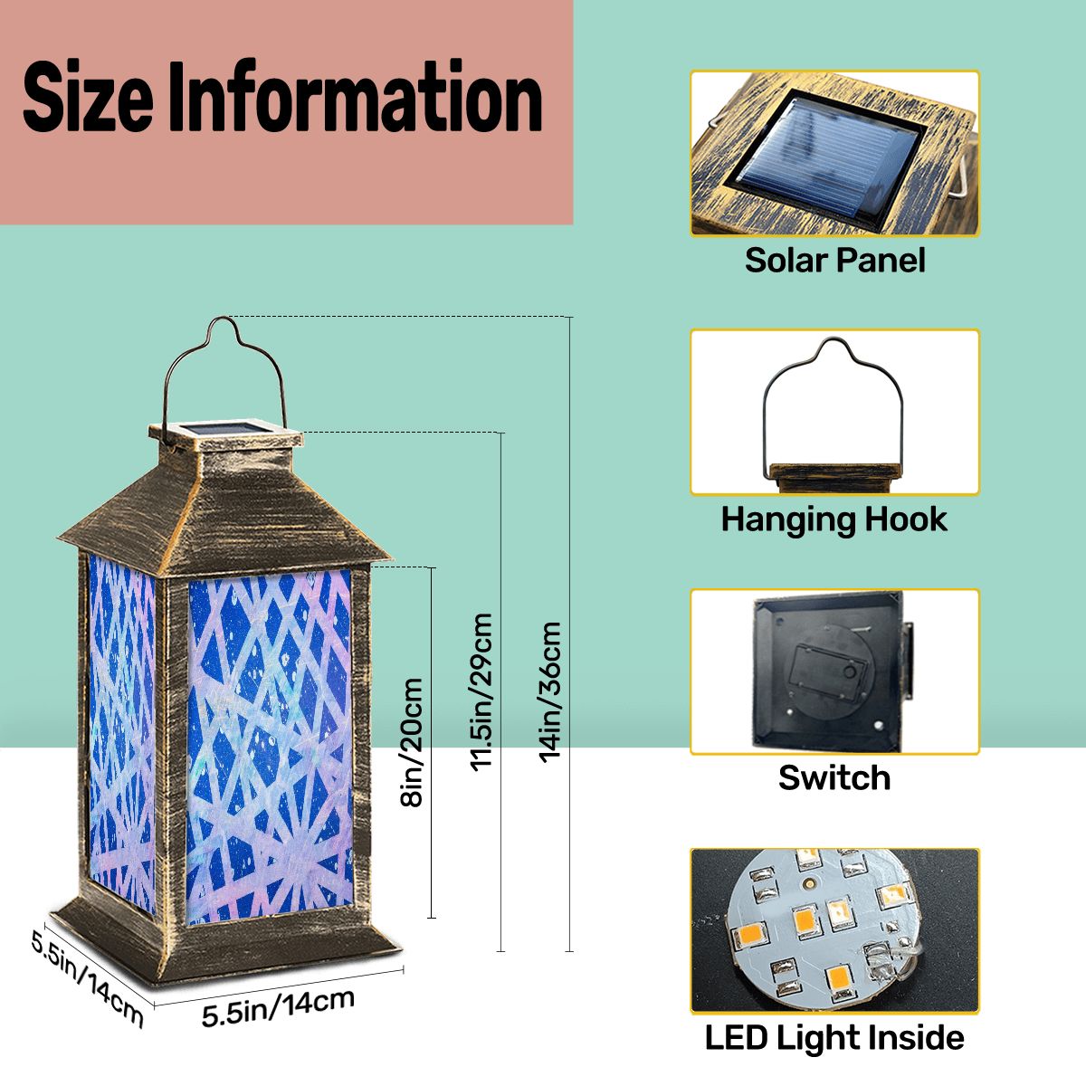 Gavin Scott Solar Powered Indoor/Outdoor Lantern