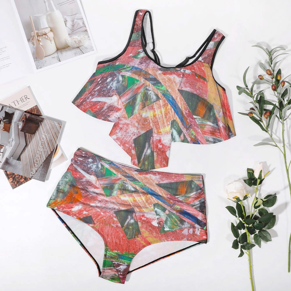 Gavin Scott Ruffled Two Piece Swimsuit (Femme XL-4XL)