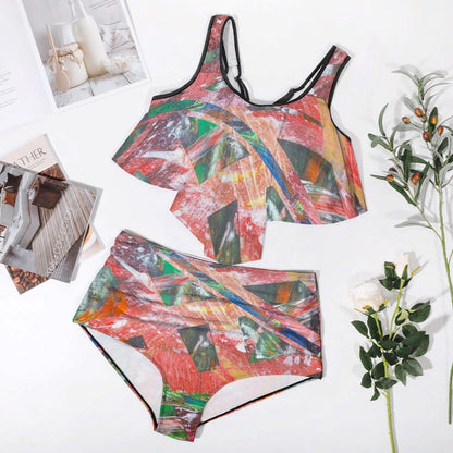 Gavin Scott Ruffled Two Piece Swimsuit (Femme XL-4XL)
