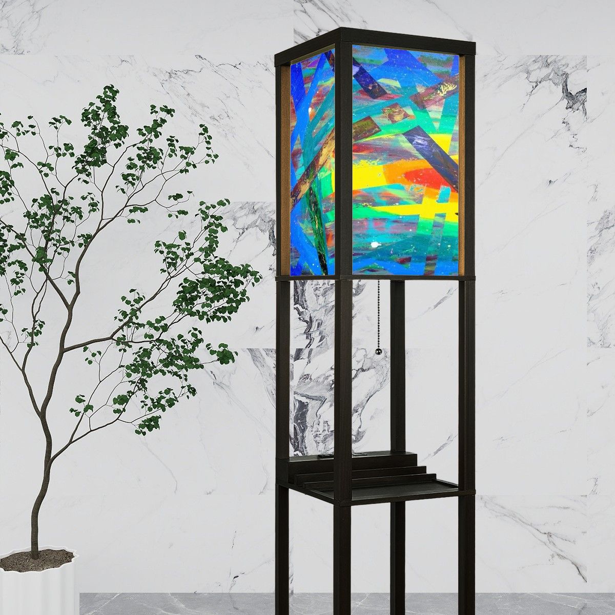 Gavin Scott Floor Lamp with Shelves (2 Colors)