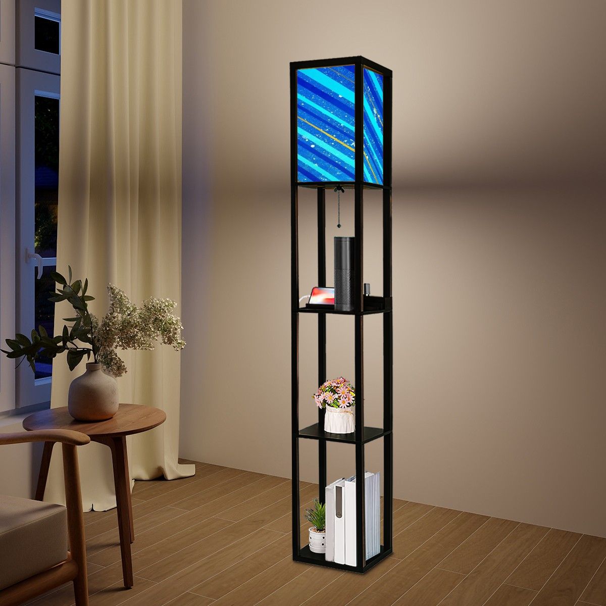 Gavin Scott Floor Lamp with Shelves (2 Colors)