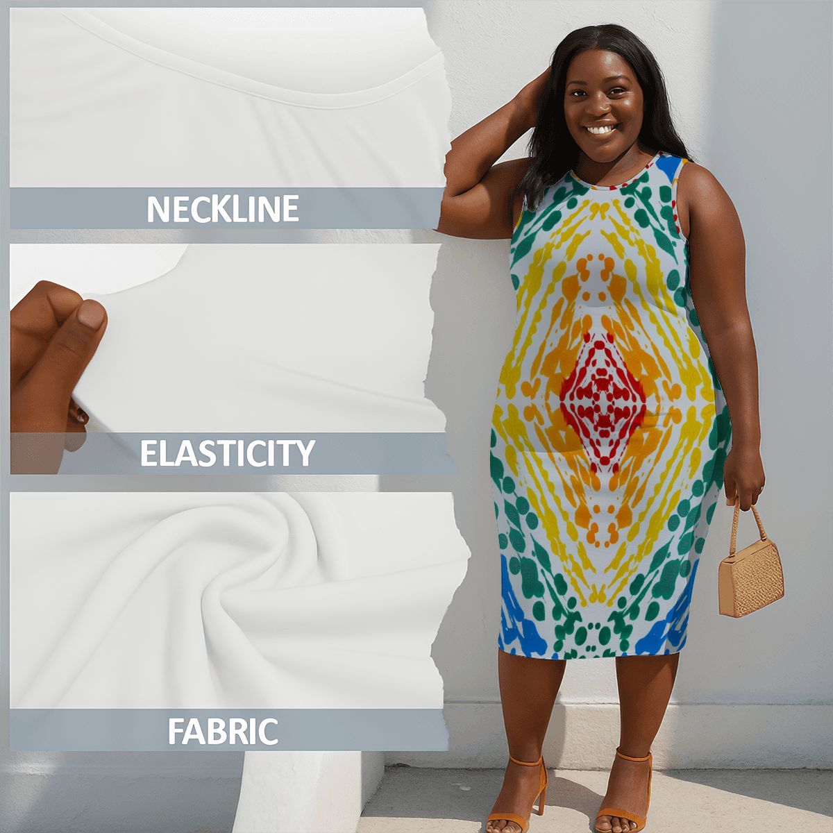 Gavin Scott Sleeveless Bodycon Dress (Femme L-4XL)