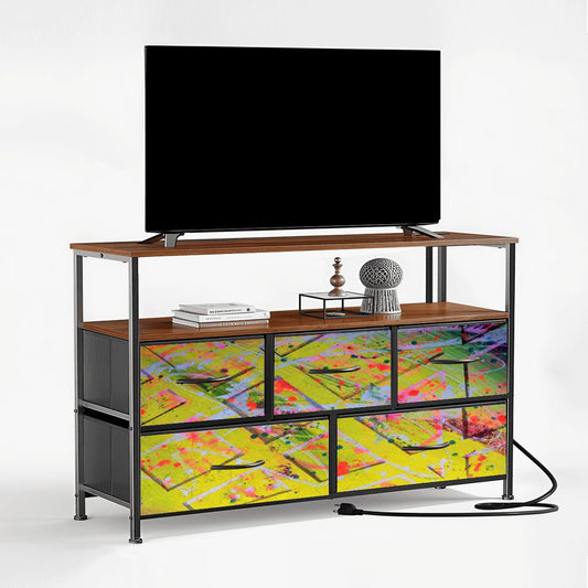 Gavin Scott TV Stand w/5 Drawer Dresser & Charging Station