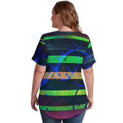 Gavin Scott Ice Silk V-Neck Short-sleeve Shirt (Femme S-5XL)