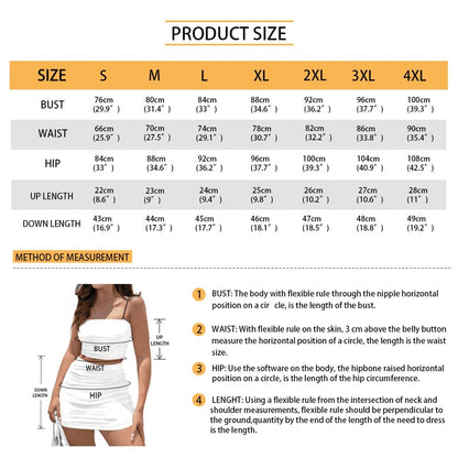 Gavin Scott Crop Tank Top & Mini Skirt Set (Femme S-4XL)