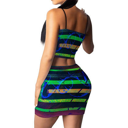 Gavin Scott Crop Tank Top & Mini Skirt Set (Femme S-4XL)
