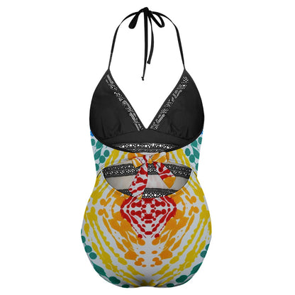 Gavin Scott Lace Halter One-Piece Swimsuit (Femme XL-4XL)