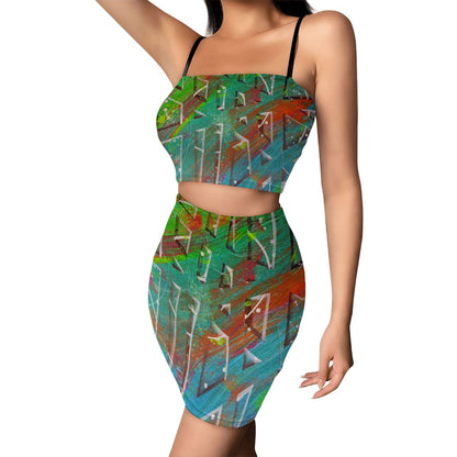 Gavin Scott Crop Tank Top & Mini Skirt Set (Femme S-4XL)