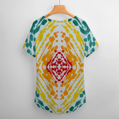 Gavin Scott Ice Silk V-Neck Short-sleeve Shirt (Femme S-5XL)