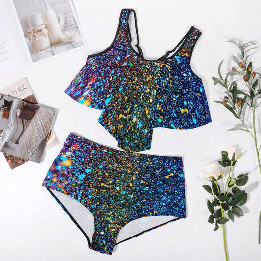 Gavin Scott Ruffled Two Piece Swimsuit (Femme XL-4XL)