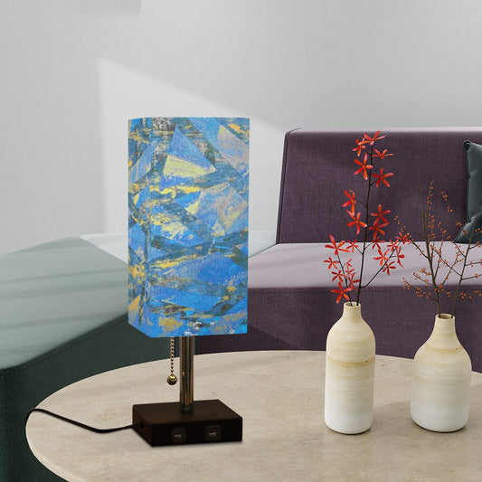 Gavin Scott Square Table Lamp with two USB Ports
