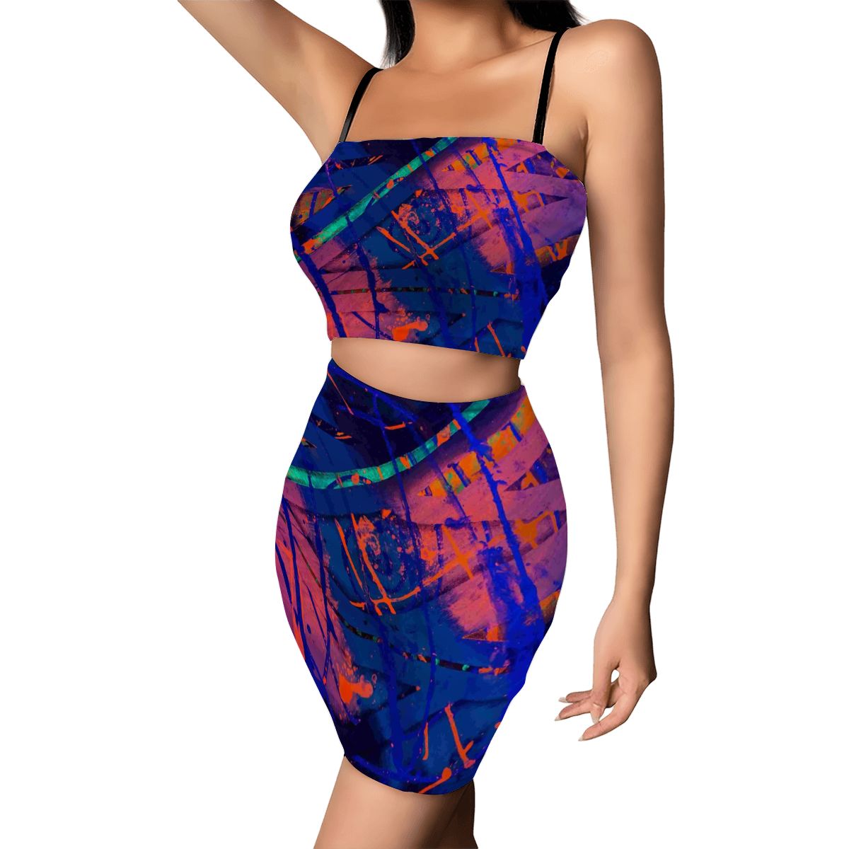 Gavin Scott Crop Tank Top & Mini Skirt Set (Femme S-4XL)