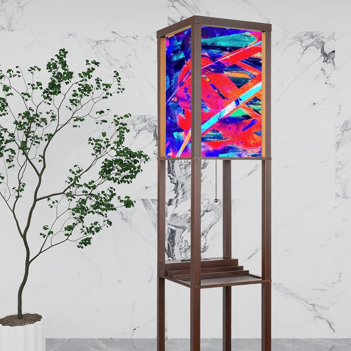 Gavin Scott Floor Lamp with Shelves (2 Colors)