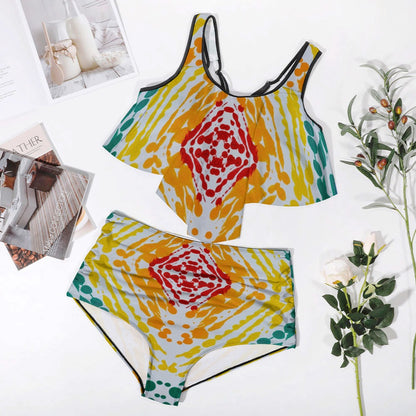 Gavin Scott Ruffled Two Piece Swimsuit (Femme XL-4XL)