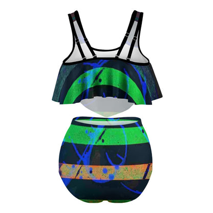 Gavin Scott Ruffled Two Piece Swimsuit (Femme XL-4XL)