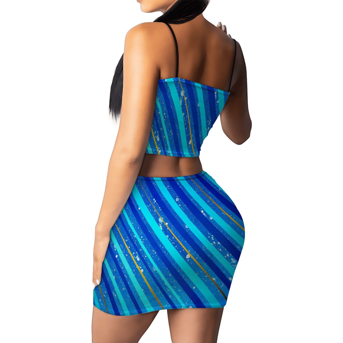 Gavin Scott Crop Tank Top & Mini Skirt Set (Femme S-4XL)