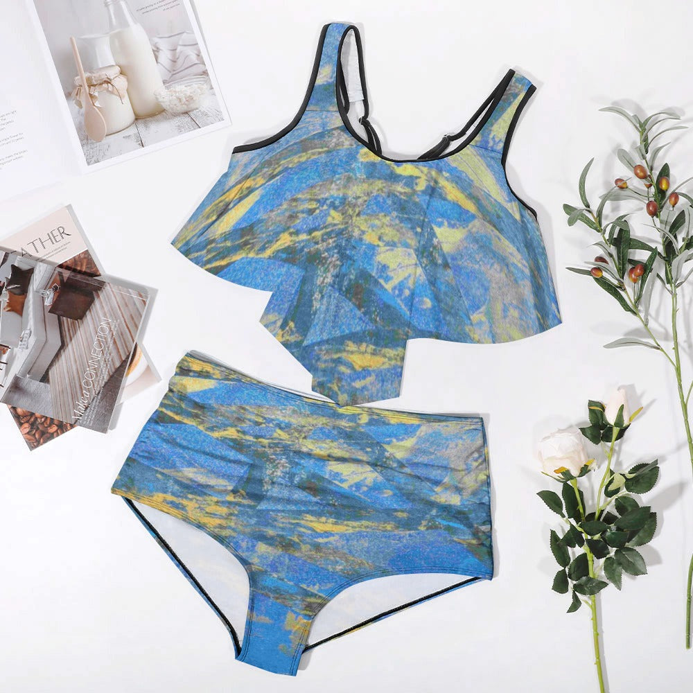Gavin Scott Ruffled Two Piece Swimsuit (Femme XL-4XL)
