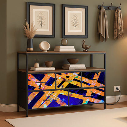 Gavin Scott TV Stand w/5 Drawer Dresser & Charging Station