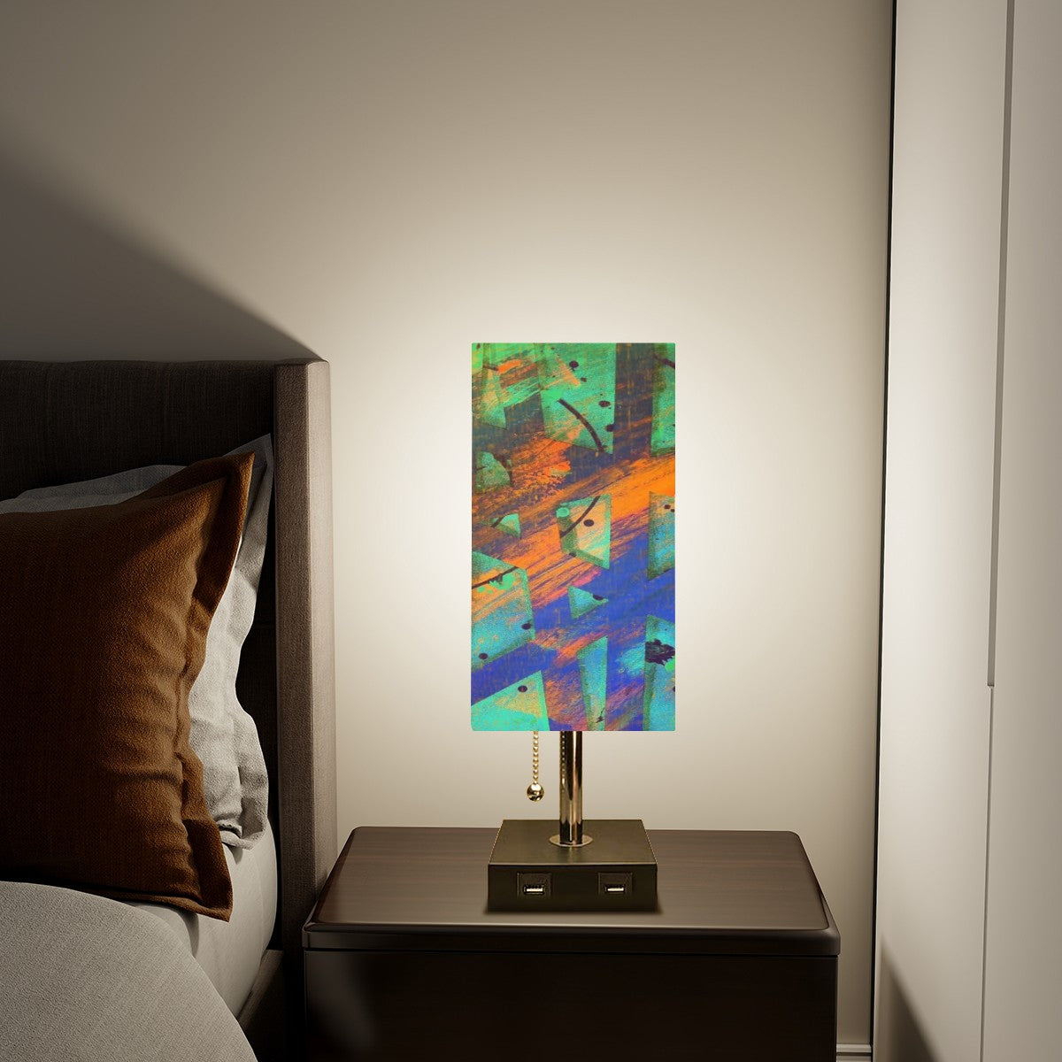 Gavin Scott Square Table Lamp with USB Port