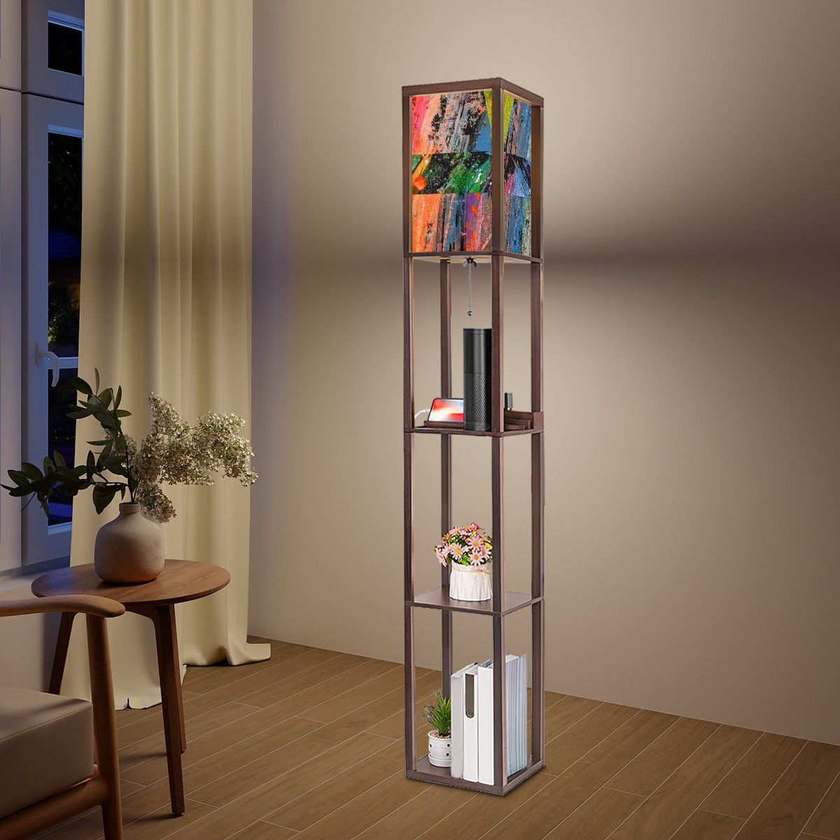 Gavin Scott Floor Lamp with Shelves (2 Colors)