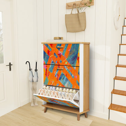 Gavin Scott Wood & Leather Shoe Cabinet