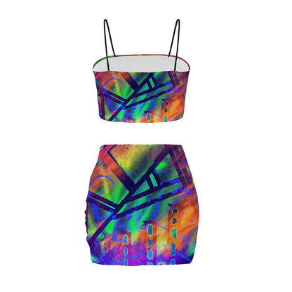 Gavin Scott Crop Tank Top & Mini Skirt Set (Femme S-4XL)