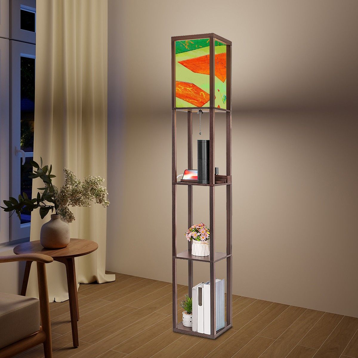 Gavin Scott Floor Lamp with Shelves (2 Colors)