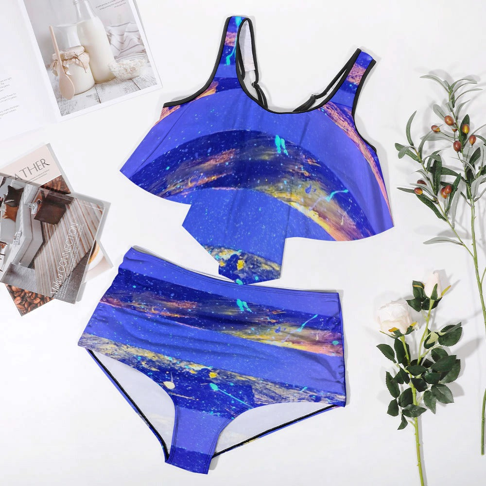 Gavin Scott Ruffled Two Piece Swimsuit (Femme XL-4XL)