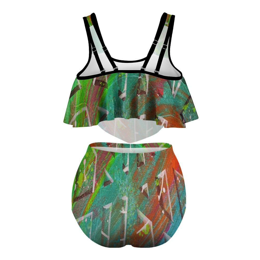 Gavin Scott Ruffled Two Piece Swimsuit (Femme XL-4XL)