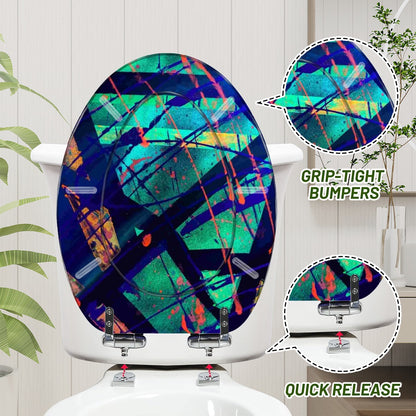 Gavin Scott Elongated Toilet Seat w/Matching Soft-close Lid (V-Shape)