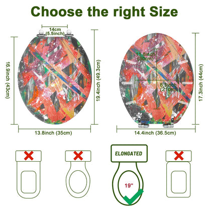 Gavin Scott Elongated Toilet Seat w/Matching Soft-close Lid (V-Shape)