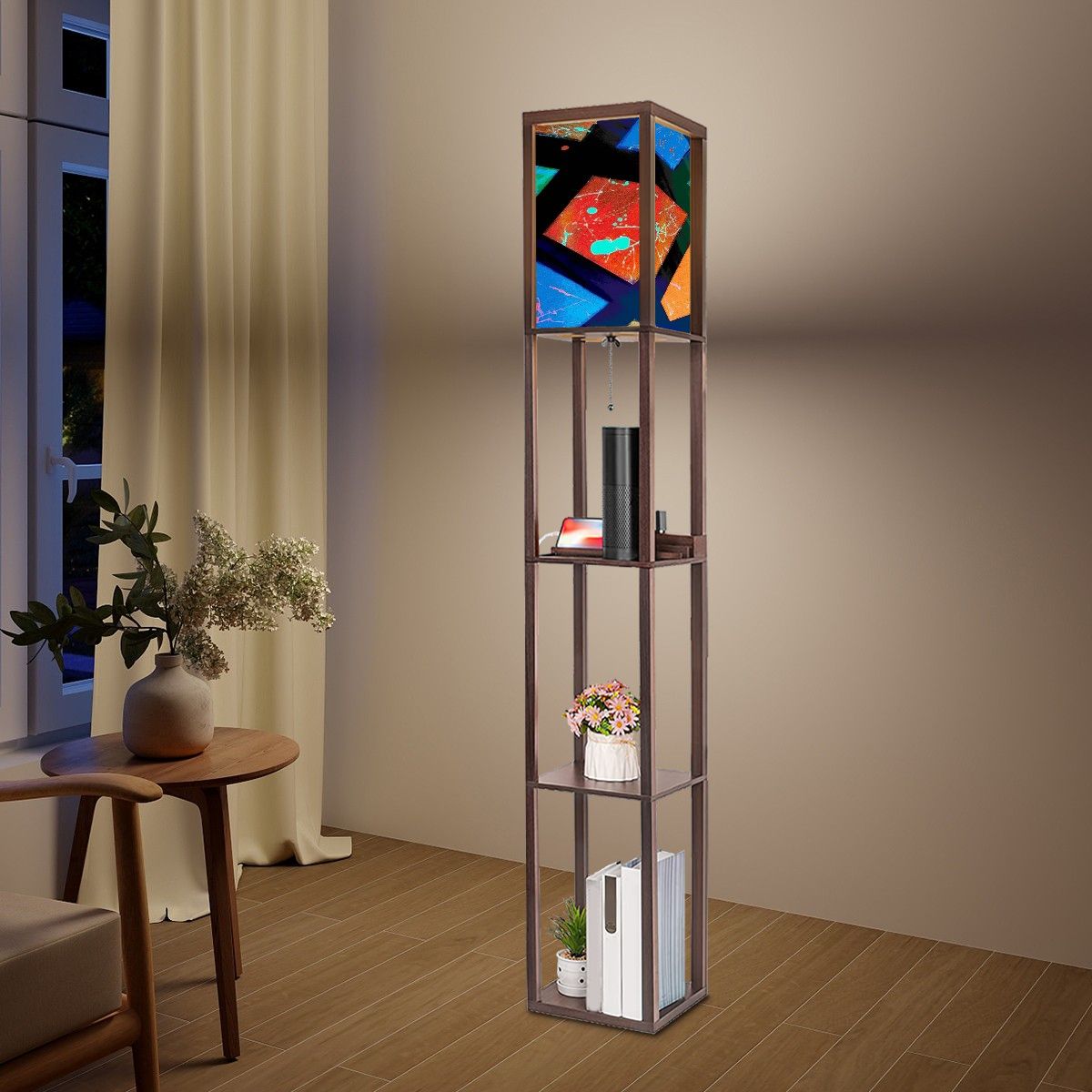 Gavin Scott Floor Lamp with Shelves (2 Colors)