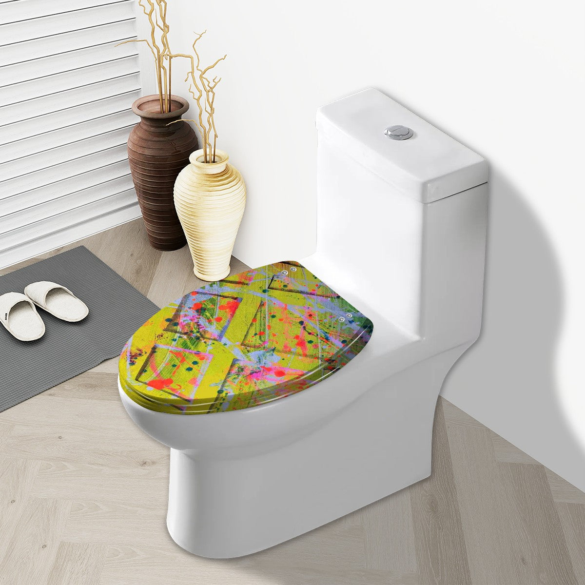 Gavin Scott Elongated Toilet Seat w/Matching Soft-close Lid (V-Shape)