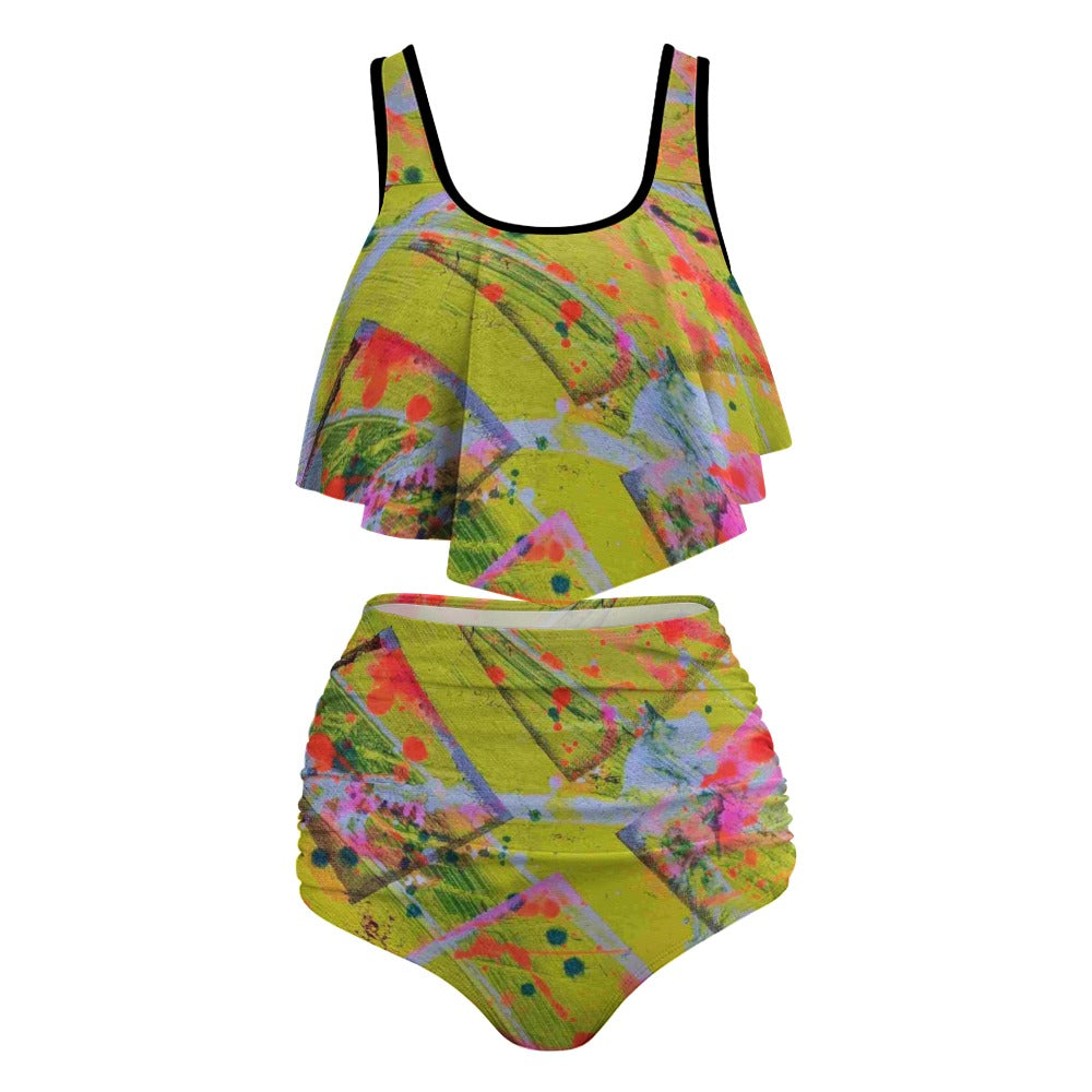 Gavin Scott Ruffled Two Piece Swimsuit (Femme XL-4XL)