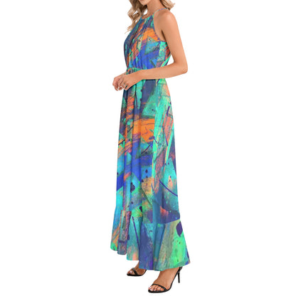 Gavin Scott Ruffle Hem Halter Neck Maxi Dress (Femme XS-3XL)
