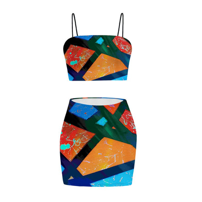 Gavin Scott Crop Tank Top & Mini Skirt Set (Femme S-4XL)