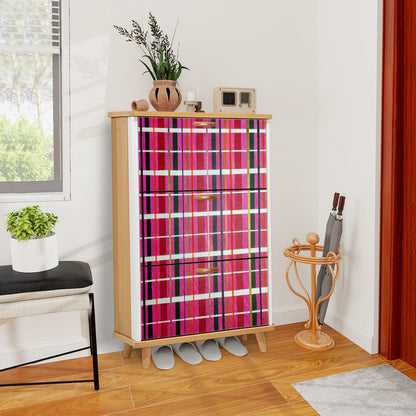 Gavin Scott Wood & Leather Shoe Cabinet