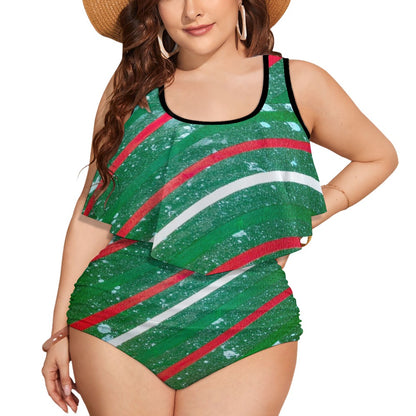 Gavin Scott Ruffled Two Piece Swimsuit (Femme XL-4XL)